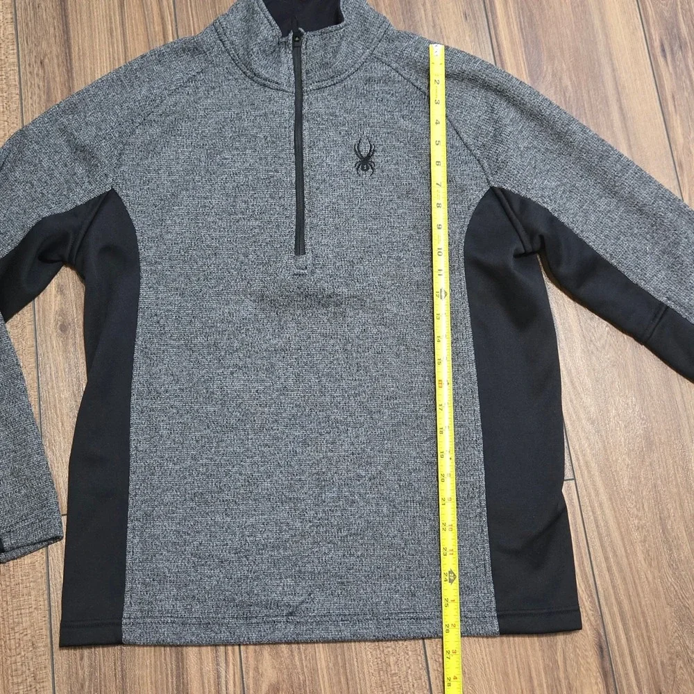 Spyder Men's Gray Black 1/4 Zip Pullover Fleece Jacket Size L